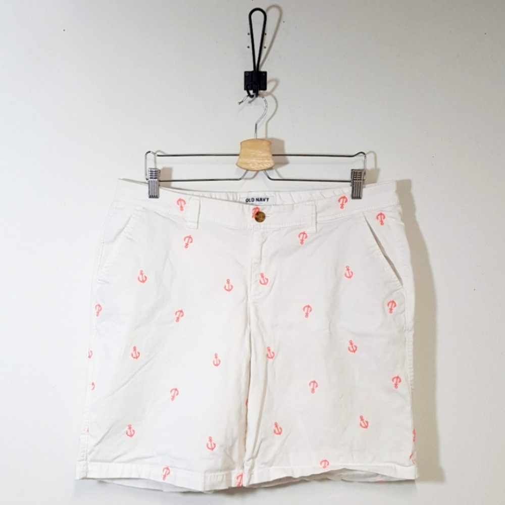 Old Navy Anchor Embroidred Bermuda Shorts Size 14
